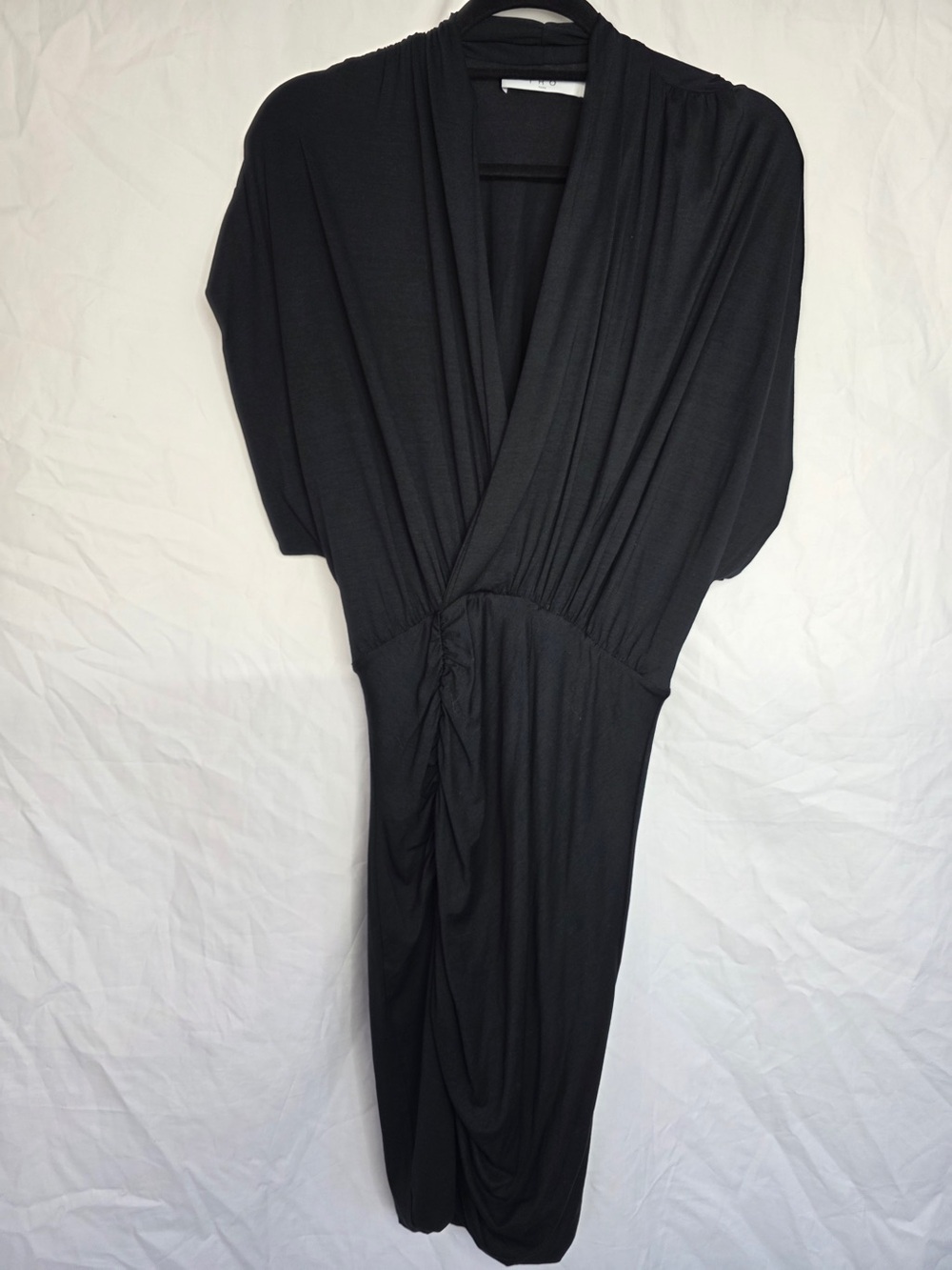 IRO NWT Black Draped Midi Dress